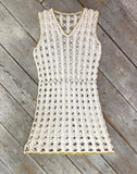 1960s vintage white crochet Mod dress / Twiggy / summer / festival / Woodstock / Hippie 70s
