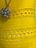 1960s vintage yellow hand crocheted dress / summer / festival / Hippie Boho 70s