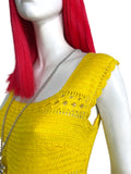 1960s vintage yellow hand crocheted dress / summer / festival / Hippie Boho 70s
