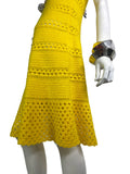 1960s vintage yellow hand crocheted dress / summer / festival / Hippie Boho 70s