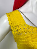 1960s vintage yellow hand crocheted dress / summer / festival / Hippie Boho 70s