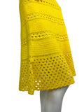 1960s vintage yellow hand crocheted dress / summer / festival / Hippie Boho 70s