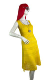 1960s vintage yellow hand crocheted dress / summer / festival / Hippie Boho 70s