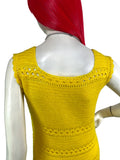 1960s vintage yellow hand crocheted dress / summer / festival / Hippie Boho 70s
