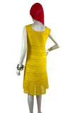 1960s vintage yellow hand crocheted dress / summer / festival / Hippie Boho 70s