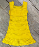 1960s vintage yellow hand crocheted dress / summer / festival / Hippie Boho 70s