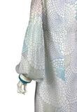 1970s vintage psychedelic balloon sleeve maxi dress / Hippie trippy / 60s