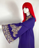 Ayesha Davar 1960s electric purple cotton kaftan / Hippie / Festival / Woodstock / Made in India