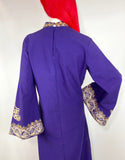 Ayesha Davar 1960s electric purple cotton kaftan / Hippie / Festival / Woodstock / Made in India