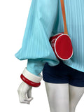 1960s vintage turquoise balloon sleeve blouse / shirt / 70s / Mod / Mad Men