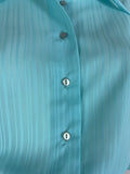 1960s vintage turquoise balloon sleeve blouse / shirt / 70s / Mod / Mad Men