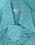 1960s vintage turquoise balloon sleeve blouse / shirt / 70s / Mod / Mad Men