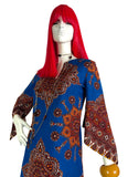 1970s vintage cotton kaftan maxi dress / 60s / Festival / Hippie / wizard sleeves / Hendrix