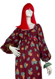 Angela Gore 1970s vintage hippie boho maxi dress / Festival / Folklore / 60s