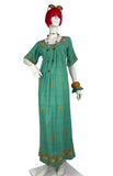 1960s vintage mint green Indian Cotton cheese cloth maxi dress / Hippie / Festival
