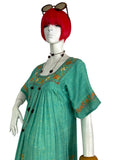 1960s vintage mint green Indian Cotton cheese cloth maxi dress / Hippie / Festival