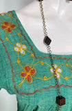 1960s vintage mint green Indian Cotton cheese cloth maxi dress / Hippie / Festival