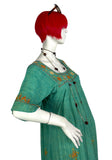 1960s vintage mint green Indian Cotton cheese cloth maxi dress / Hippie / Festival