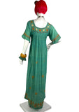 1960s vintage mint green Indian Cotton cheese cloth maxi dress / Hippie / Festival