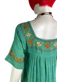 1960s vintage mint green Indian Cotton cheese cloth maxi dress / Hippie / Festival