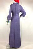 Annie Gough 1970s vintage purple wool maxi dress / winter dress / balloon sleeves