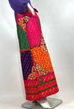 1960s vintage psychedelic quilted maxi skirt / 70s / winter skirt / Gucci / floral
