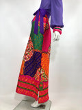 1960s vintage psychedelic quilted maxi skirt / 70s / winter skirt / Gucci / floral