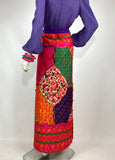 1960s vintage psychedelic quilted maxi skirt / 70s / winter skirt / Gucci / floral