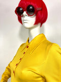 Young Innocent  1960s vintage Acid yellow Mod mini dress / Twiggy / Dollybird