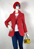 1970s polka dot vintage glam denim blazer / jacket / Bus Stop / Marc Bolan / New York Dolls