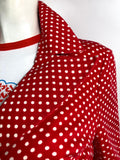 1970s polka dot vintage glam denim blazer / jacket / Bus Stop / Marc Bolan / New York Dolls