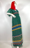 Vintage 1960s 70s Sherman of London boho maxi dress / Hippie / Festival / daisies