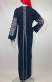 1960s vintage silver & black kaftan / Hippie / Festival / Woodstock / Party dress