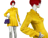 Young Innocent  1960s vintage Acid yellow Mod mini dress / Twiggy / Dollybird