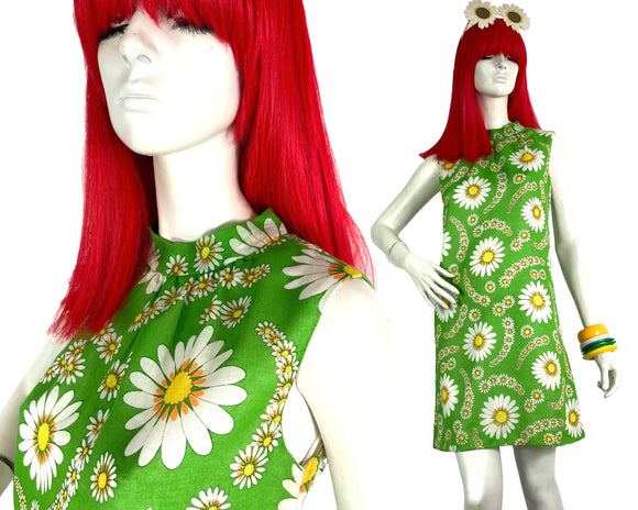 Reserved>>>> Louis Caring vintage 1960s Mod flower print dress / Carnaby / Go Go / summer dress