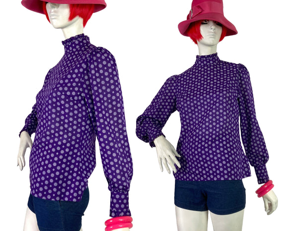 Peter Robinson 1960s / 70s vintage purple psychedelic tunic / blouse / Mod