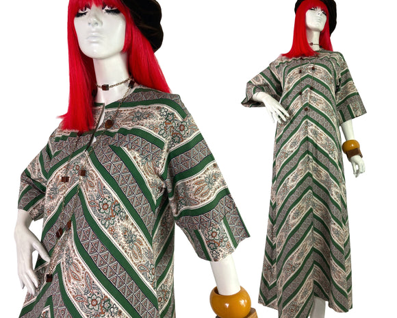 St. Michael 1970s vintage cotton kaftan / Hippie / Festival / Woodstock / 60s / lounge wear