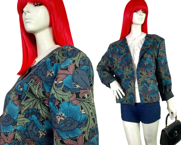 Liberty vintage fine wool orchid flopwer print jacket / blazer / Gucci / oversized