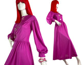 1970s vintage Tina Warren jersey maxi dress / Disco / Studio 54 / balloon sleeves