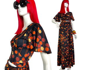 1970s vintage top & skirt two piece set / co-ord / Jeff Banks / Clobber / Mod / 60s