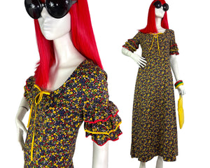 John Marks 1970s vintage ditsy floral maxi dress / 60s hippie / summer / Festival / cotton