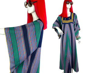 1960s vintage hippie ethnic kaftan maxi dress / Lux hippie / caftan / 70s marrakech