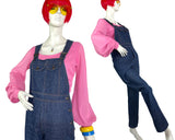 1970s vintage BHS indigo blue denim overall dungarees / Workwear / 50s utility / GLam Rock