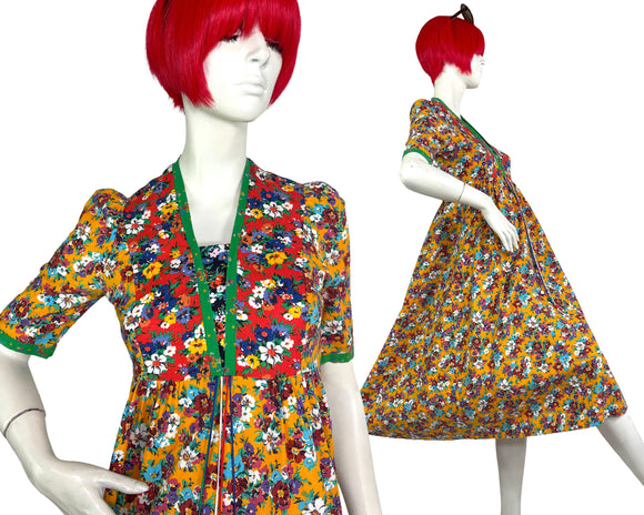 1970s vintage Ann Reeves & Co. Deco inspired midi dress / Biba / 40s / forties