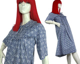 Laura Ashley Made in Wales vintage 70s cotton prairie smock midi dress / pockets