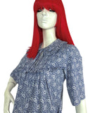 Laura Ashley Made in Wales vintage 70s cotton prairie smock midi dress / pockets