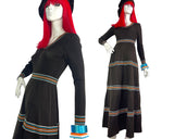 1970s vintage striped maxi dress / 70s / french chic / Mod / Indie  / Britpop / Disco