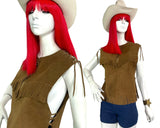 1960s vintage suede fringed jerkin tunic / 70s / Tina Turner / Festival / Woodstock