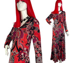 1970s vintage 'City Swingers' psychedelic maxi dress / 60s party / stage wear / Hippie