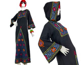 Souk 1960s vintage embroidered cotton maxi kaftan dress  Hippie / Festival / Made in Pakistan / 70s